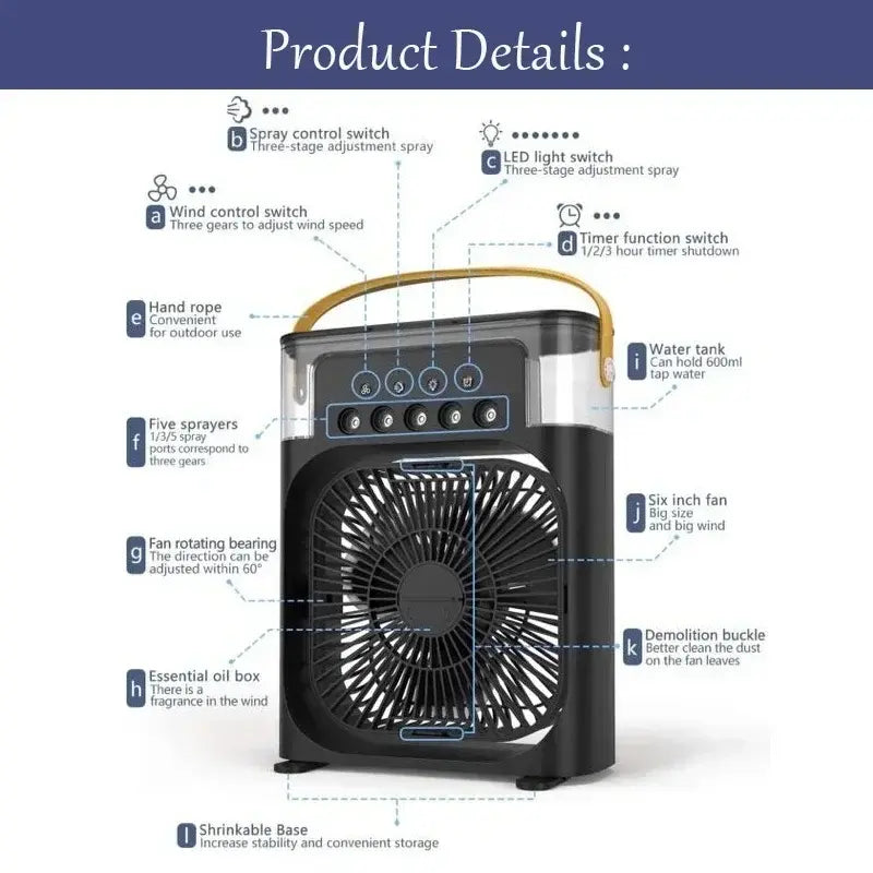 Glow Vibe™ 3-IN-1 HUMIDIFIER COOLING FAN