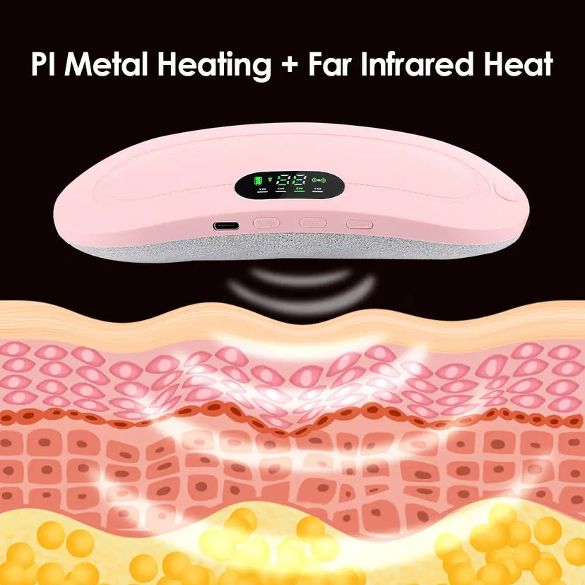 Glow Vibe™ Electric Period Cramp Massager Vibrating Heating Belt